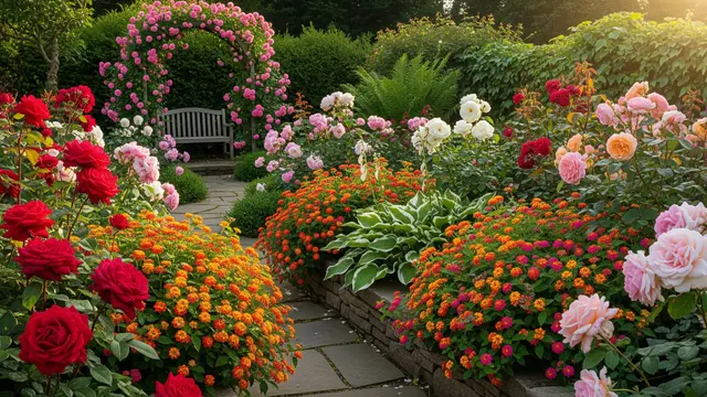 Kombinasi Bunga dan Tanaman Hias untuk Kebun Rumah yang Cantik (Image by Gemini AI)