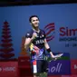 Tunggal putra tuan rumah Jonatan Christie lolos ke semifinal Indonesia Open 2021 karena lawannya asal Denmark mengundurkan diri, Jumat (26/11/2021). (foto: Humas PP PBSI)