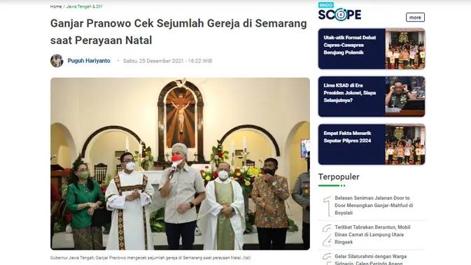 <p>Penelusuran klaim foto Ganjar Pranowo salat di Gereja didampingi pastor</p>