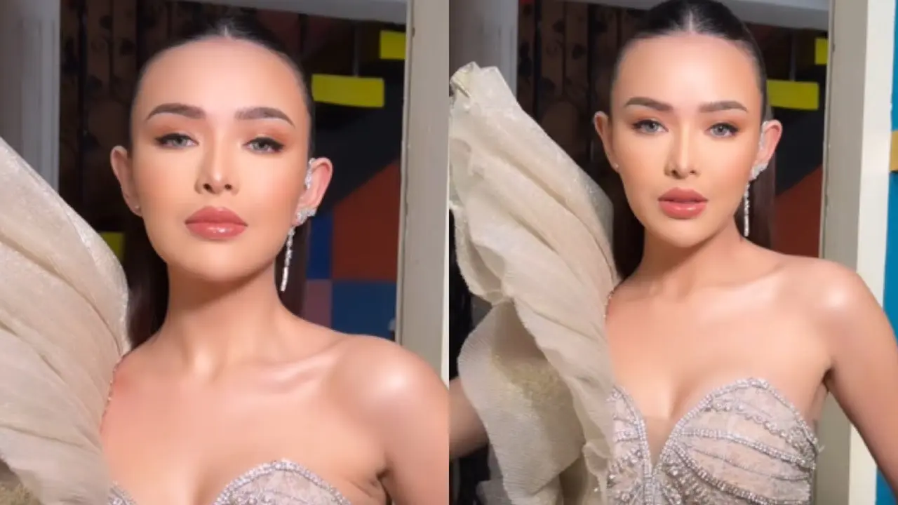 Amanda Manopo Dibalut Gaun Siluet Sayap