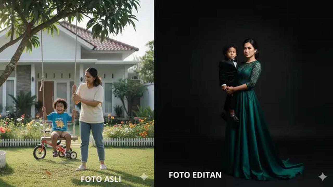 7 Prompt Gemini AI Viral Edit Foto Ibu dan Anak yang Masih Kecil ala Photoshoot