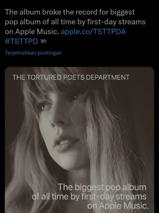 Album Taylor Swift bertajuk "The Tortured Poets Department"