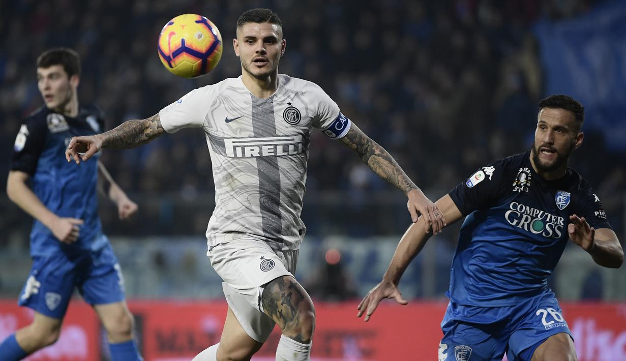 2. Mauro Icardi – Icardi dianggap sebagai penyerang terbaik yang pernah dimiliki Serie A. Saat ini Icardi tercatat sebagai pencetak gol terbanyak Inter musim ini. (AFP/Filippon Monteforte)