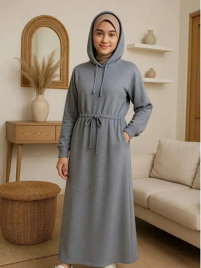 7 Model Gamis Tali Serut Pinggang yang Modis dan Nyaman, Cocok untuk Segala Aktivitas (sumber:AI)