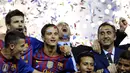 8. Gelar Piala Raja Spanyol menjadi persembahan terakhir Josep Guardiola untuk klub yang sudah membesarkan namanya, Barcelona. Bersama Barca, Pep sukses meraih 14 gelar. (AFP/Rafa Rivas)