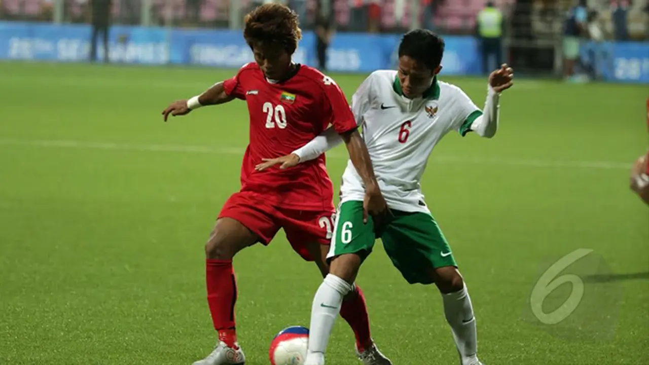 SEA Games 2015: Evan Dimas saat bermain di laga Myanmar U-23 vs Indonesia U-23