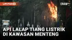 Diduga Korsleting, Salah Satu Tiang Listrik di Kawasan Menteng Terbakar