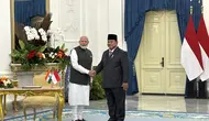 Prabowo Sambut Kunjungan Kenegaraan PM India di Istana Merdeka