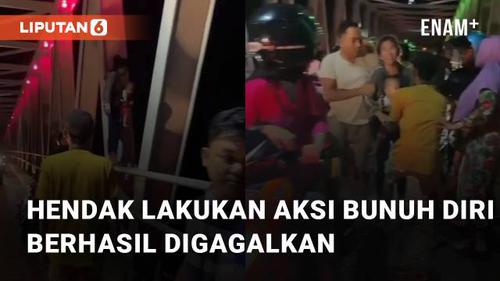 VIDEO: Hendak Lakukan Aksi Bunuh Diri dari Atas Jembatan, Aksi Wanita Berhasil Digagalkan