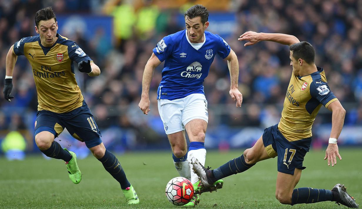 Lighton Baines merupakan salah satu pemain yang diidolakan di Godisen Park saat membela Everton. Gol yang pernah ia koleksi berjumlah 32 gol dari 420 penampilannya di Liga Inggris bersama Everton dan Wigan Athletic. (Foto: AFP/Paul Ellis)