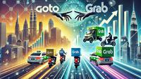 Rencana merger GoTo dan Grab. (Ilustrasi by AI)