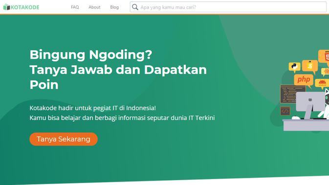 Laman utama Kotakode, forum pemrograman berbahasa Indonesia