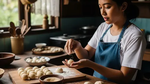 Resep Onde-Onde Ketawa Empuk Renyah Tahan Lama Tanpa/AI Generated