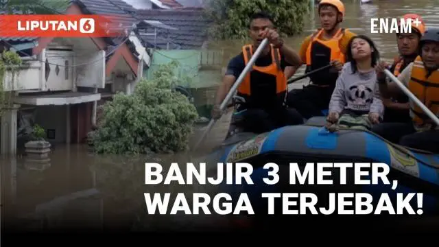 VIDEO: Banjir Parah di Villa Nusa Indah, Puluhan Warga Masih Terjebak