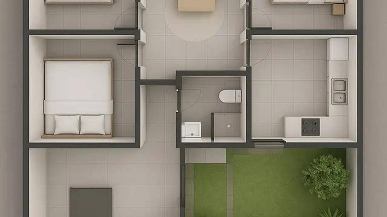 6 Denah Rumah Sederhana 9x9 3 Kamar dengan Gaya Minimalis Tren 2025