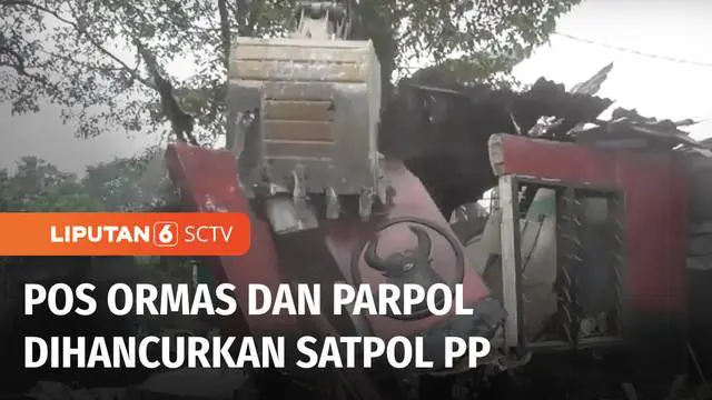 Dianggap sebagai biang masalah banjir dan kemacetan lalu lintas, Satpol PP Kota Medan pada Rabu (14/09) siang menghancurkan sejumlah bangunan pos dan kantor milik ormas dan parpol hingga rata dengan tanah.