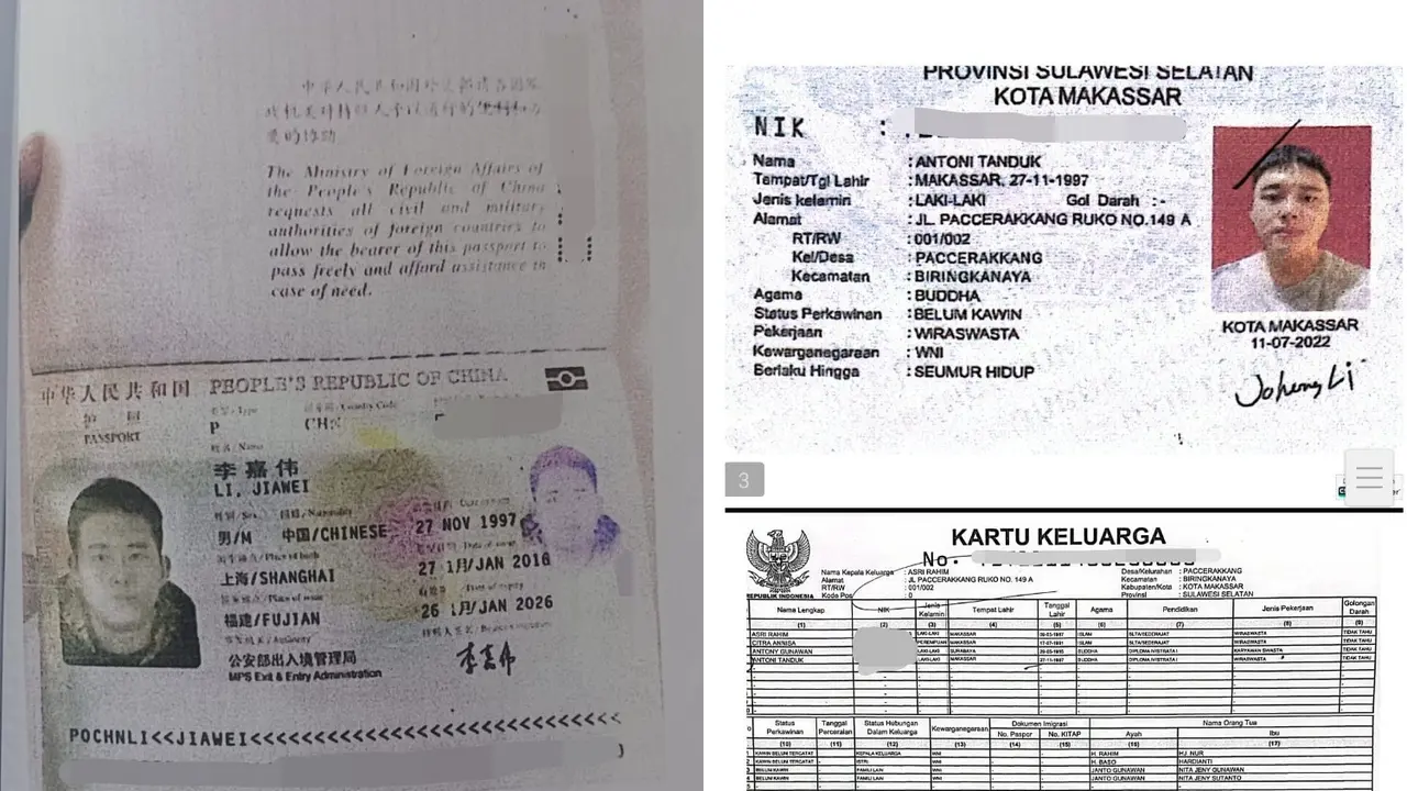 WNA China Punya KTP dan KK Makassar