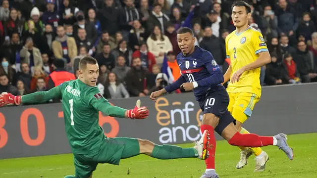 Foto: Kylian Mbappe Cetak Quat-trick, Prancis Hancurkan Kazakhstan 8-0 dan Lolos ke Putaran Final Piala Dunia 2022