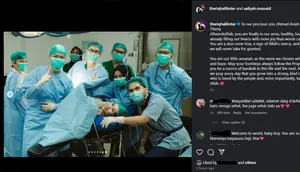 Aaliyah Massaid dan Thariq Halilintar sambut kelahiran anak pertama. (Instagram/ aaliyah.massaid)