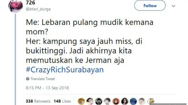Bikin Ngakak, Tagar #CrazyRichSurabayan Jadi Pelesetan dari Film Crazy Rich Asian