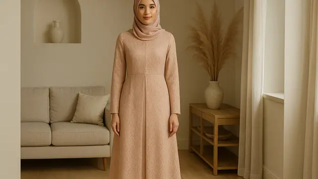 11 Rekomendasi Gamis Brokat Belah Tengah yang Sedang Tren di 2025, Anggun dan Elegan Tanpa Berlebihan