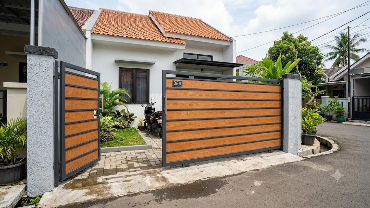 Model Gerbang Besi Hollow untuk Rumah Tipe 36/AI Generated