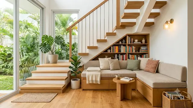 Model Area Duduk di Bawah Tangga Rumah Minimalis