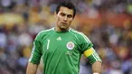Reaksi kapten dan kiper Paraguay Justo Villar di laga 16 besar PD 2010 melawan Jepang di Loftus Versfeld Stadium, Pretoria, 29 Juni 2010. AFP PHOTO / JUAN MABROMATA 