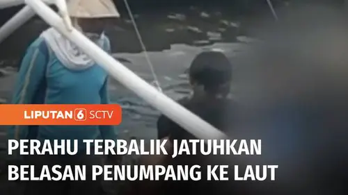 VIDEO: Perahu Rombongan Pengantin Terbalik, Belasan Penumpang Jatuh ke Laut