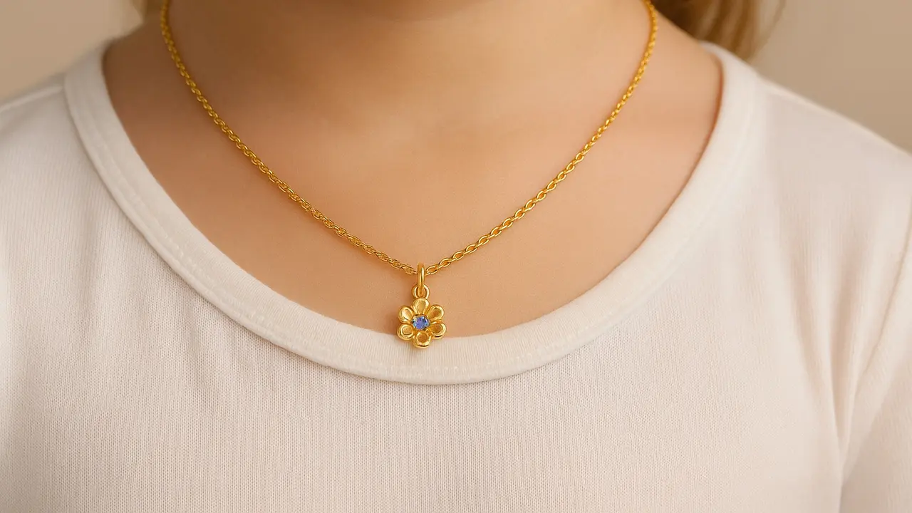 7 Model Kalung Emas Anak Perempuan 2 Gram yang Imut, Ringan dan Aman Dipakai Sehari-hari
