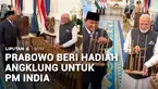 Ada momen langka yang terekam dalam pertemuan Prabowo dan Modi. Kedua pemimpin negara itu bermain angklung.