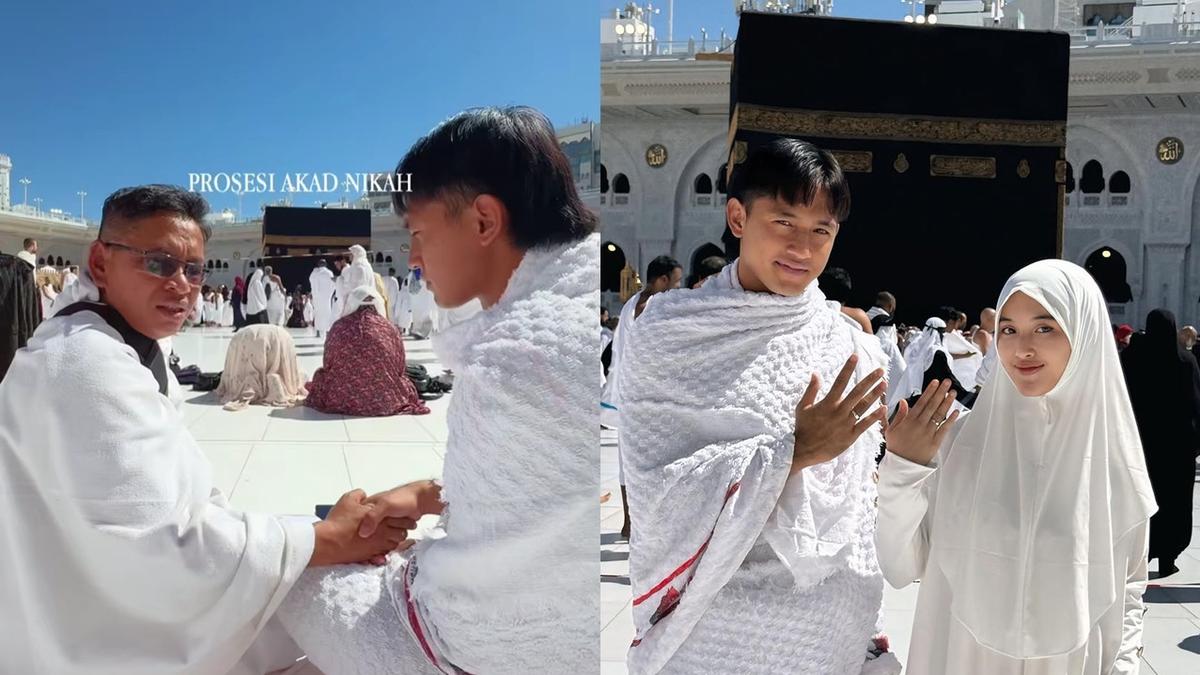 7 Potret Akad Nikah dan Pemotretan Hanis Sagara di Depan Ka'bah, Terungkap Maharnya