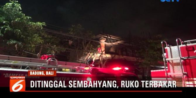 Ditinggal Sembahyang, Ruko Pakaian di Seminyak Bali Ludes Terbakar