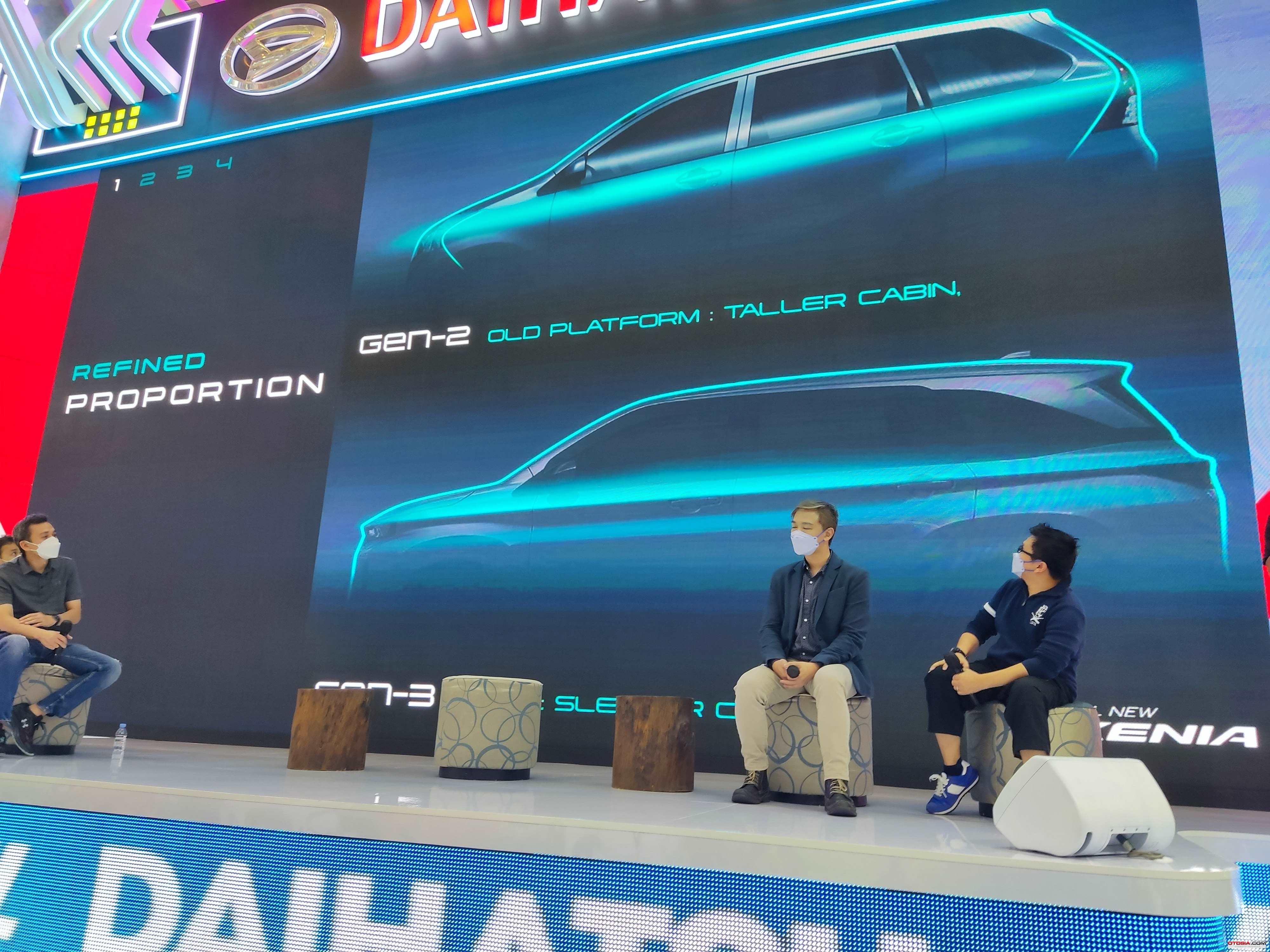 Diskusi tentang desain All New Daihatsu Xenia di booth Daihatsu pada GIIAS 2021 (Otosia.com/Arendra Pranayaditya)