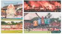 Kolase - Suporter PSM Makassar di Stadion Mattoangin (Bola.com/Adreanus Titus)