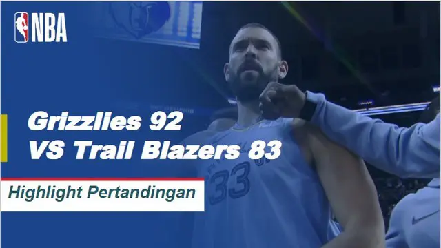 Cuplikan Hasil Pertandingan NBA : Grizzlies 92 VS Trail Blazers 83