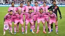 Starting XI pemain Inter Miami saat laga leg pertama semifinal Wilayah Timur Piala Major League Soccer (MLS) Amerika melawan Atlanta United yang berlangsung di Chase Stadium, Fort Lauderdale, Florida, Sabtu (26/10/2024) WIB. (AFP/Rich Storry)