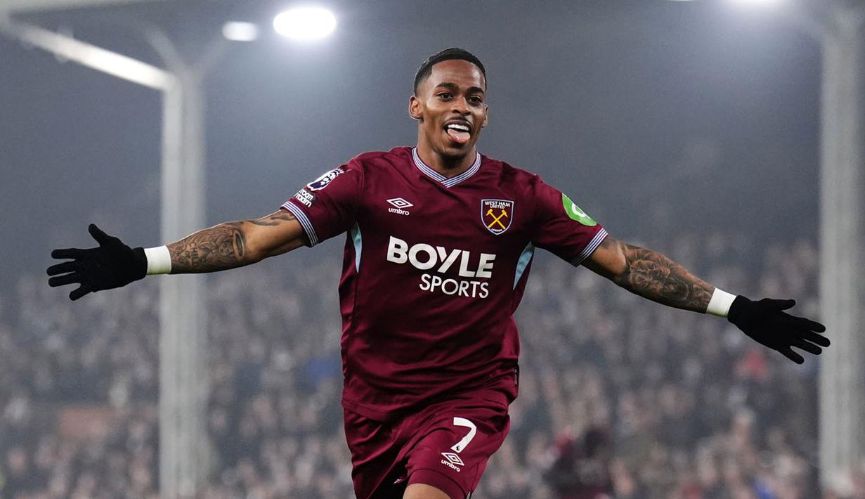 Meskipun begitu, West Ham berhasil mencuri gol pada menit ke-65 melalui Crysencio Summerville. (AP Photo/PA/John Walton)