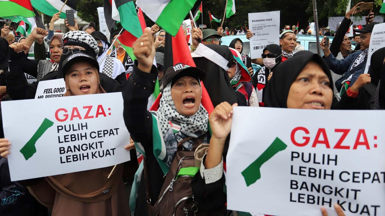 Aksi solidaritas untuk Jalur Gaza di depan Kedupes AS