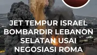 Jet Tempur Israel Bombardir Lebanon Selatan usai Negosiasi Roma