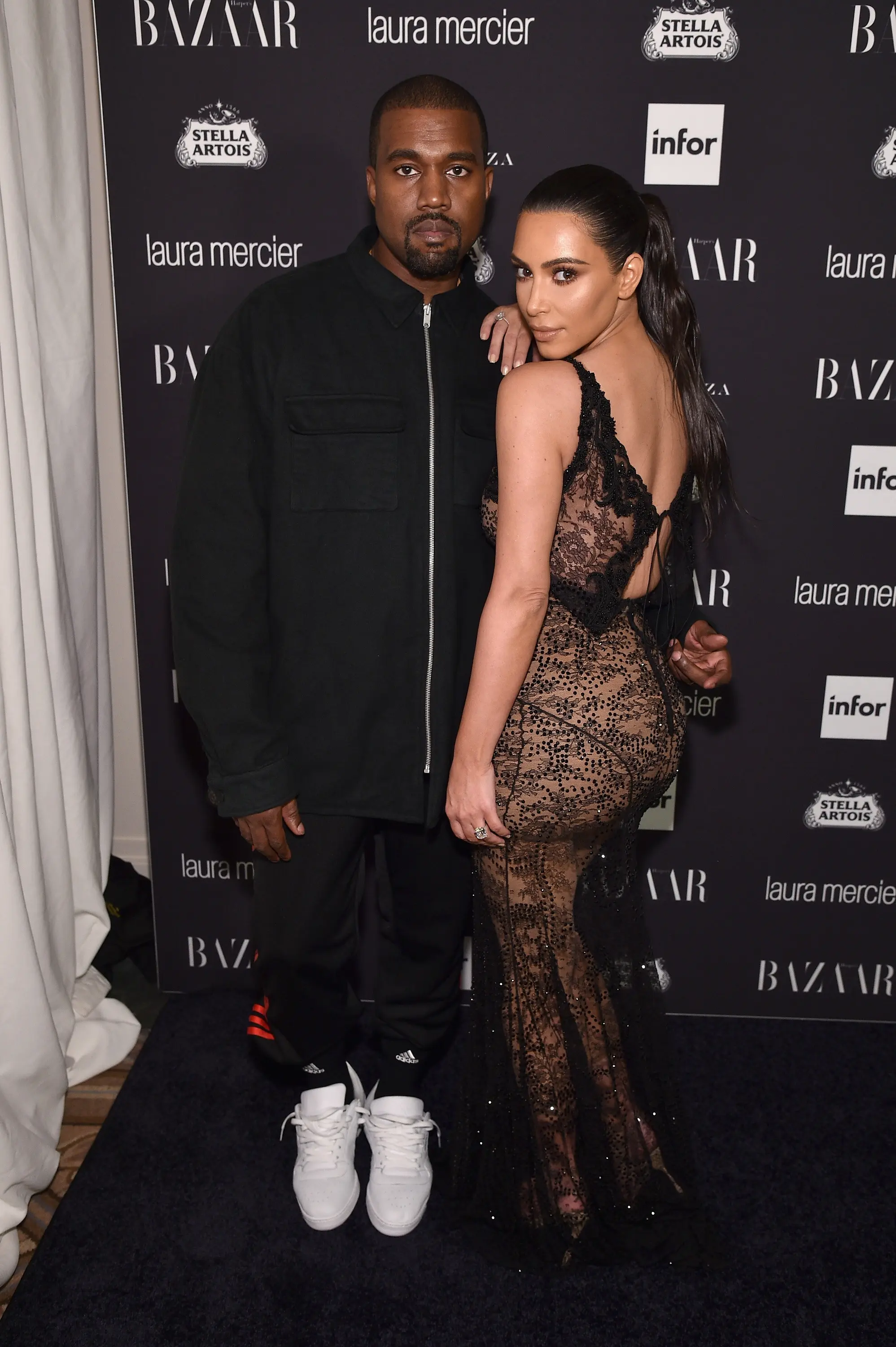 Kim Kardashian dan Kanye West. (AFP/Bryan Bedder/GETTY IMAGES NORTH AMERICA)