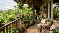 7 Balkon Rumah dari Kayu yang Estetik dan Nyaman untuk Hunian Tropis