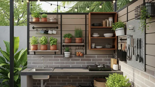 Tips Menata Dapur Outdoor Murah Tapi Elegan di Belakang Rumah Kecil/Ilustrasi Gemini AI