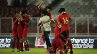 Timnas Indonesia U-16 meraih hasil imbang tanpa gol kontra China dalam penyisihan Grup G kualifikasi Piala AFC U-16 2020 di Stadion Madya, Jakarta, Minggu (22/9/2019). (Bola.com/Vitalis Yogi Trisna)