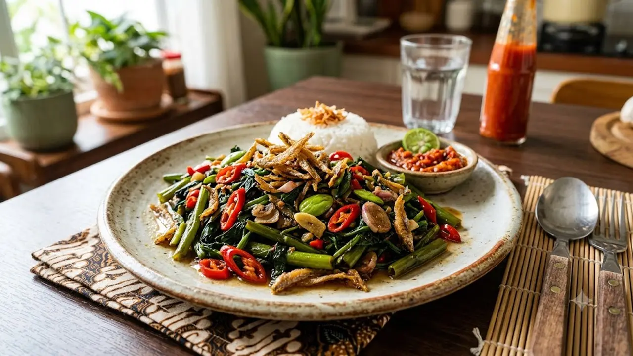 Resep Genjer Teri Pedas