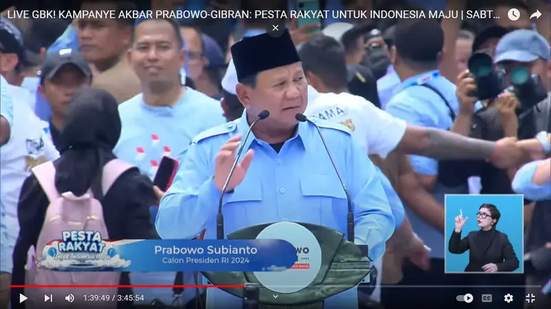 Prabowo Subianto Kampanye Akbar di GBK Senayan