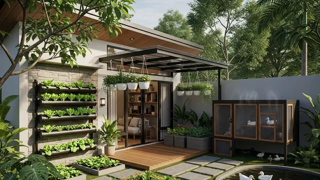 Rumah Compact dengan Halaman Belakang Produktif