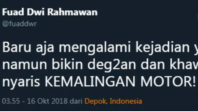 Viral Curhatan Motornya Dicuri, Kisah Mahasiswa Ini Berakhir Kocak