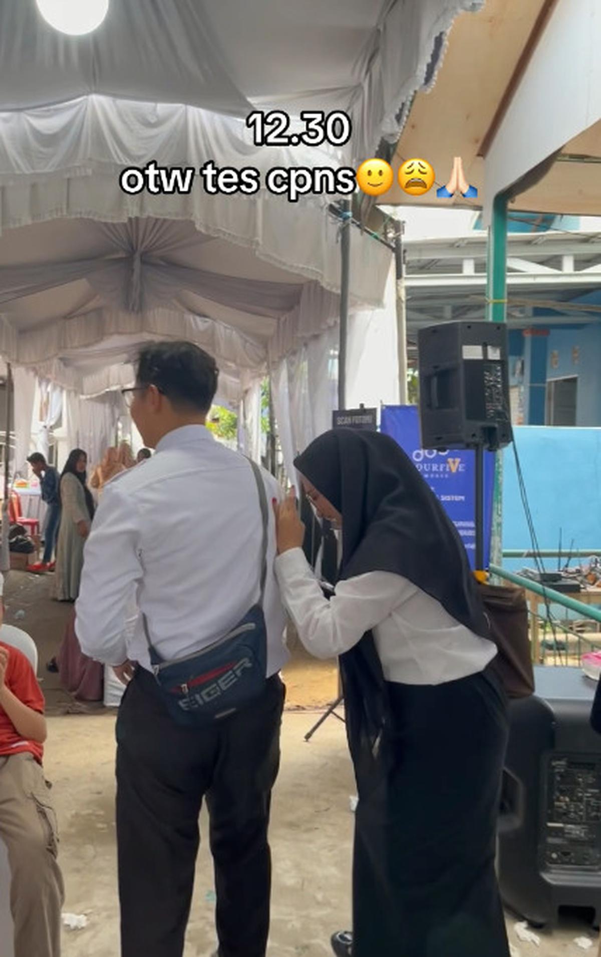 Viral Momen Pasangan Pengantin Pergi Tes CPNS Pasca Lempar Bunga di Hari Pernikahannya, Curi Perhatian