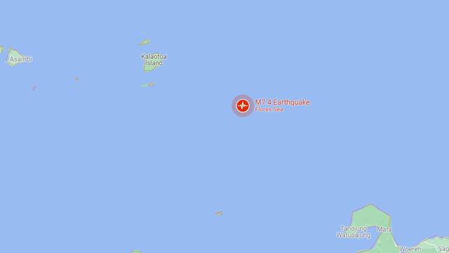 Lokasi gempa NTT di Google Maps.